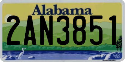 AL license plate 2AN3851