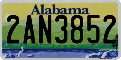 AL license plate 2AN3852