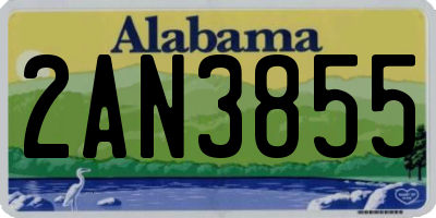 AL license plate 2AN3855
