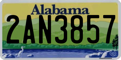 AL license plate 2AN3857