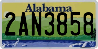 AL license plate 2AN3858