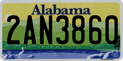 AL license plate 2AN3860