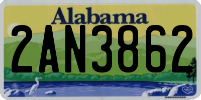 AL license plate 2AN3862