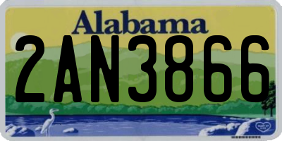 AL license plate 2AN3866