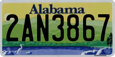 AL license plate 2AN3867
