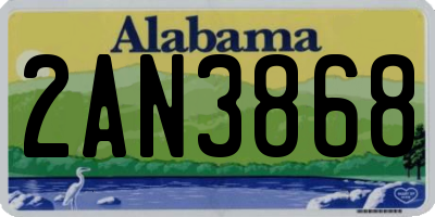 AL license plate 2AN3868