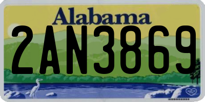 AL license plate 2AN3869
