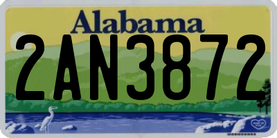 AL license plate 2AN3872