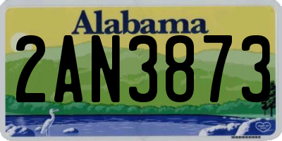 AL license plate 2AN3873