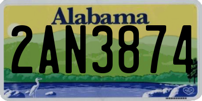 AL license plate 2AN3874