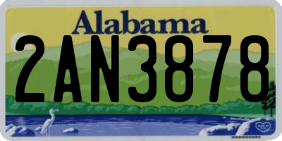 AL license plate 2AN3878