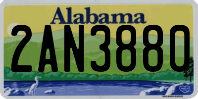 AL license plate 2AN3880