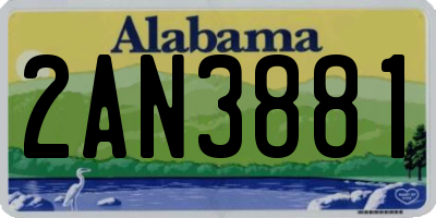 AL license plate 2AN3881