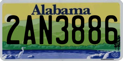 AL license plate 2AN3886