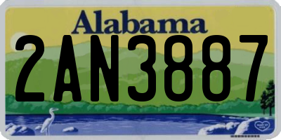 AL license plate 2AN3887