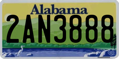 AL license plate 2AN3888