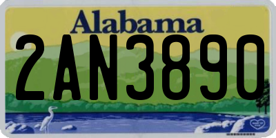 AL license plate 2AN3890