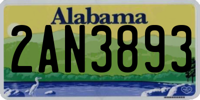 AL license plate 2AN3893