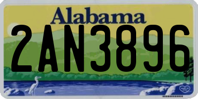 AL license plate 2AN3896