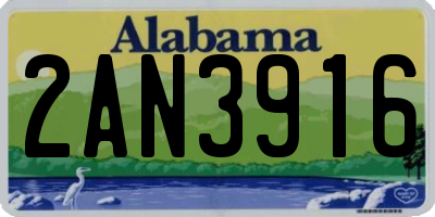 AL license plate 2AN3916