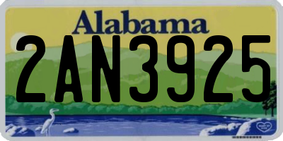 AL license plate 2AN3925