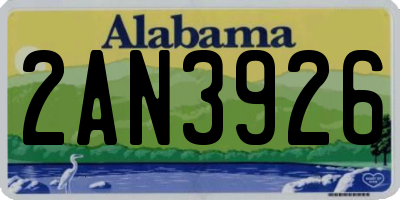 AL license plate 2AN3926