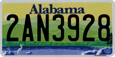 AL license plate 2AN3928