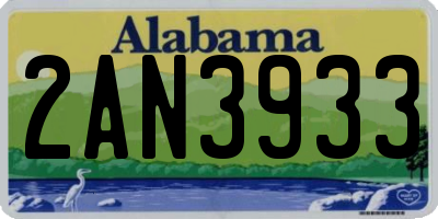 AL license plate 2AN3933