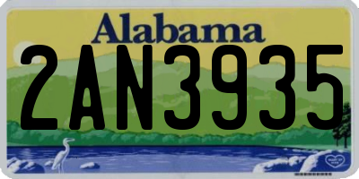 AL license plate 2AN3935
