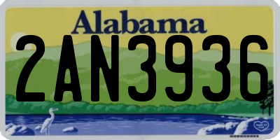 AL license plate 2AN3936