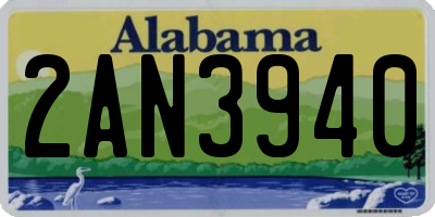 AL license plate 2AN3940