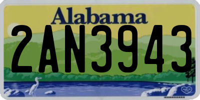 AL license plate 2AN3943