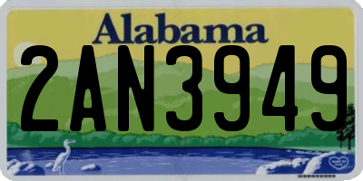 AL license plate 2AN3949