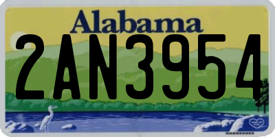 AL license plate 2AN3954