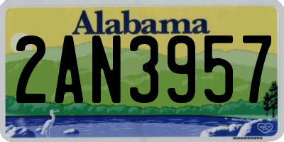 AL license plate 2AN3957