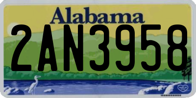 AL license plate 2AN3958