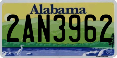 AL license plate 2AN3962