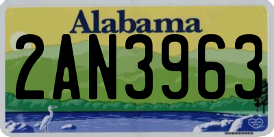AL license plate 2AN3963