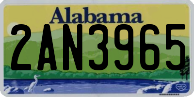 AL license plate 2AN3965