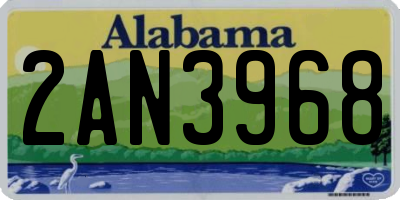 AL license plate 2AN3968