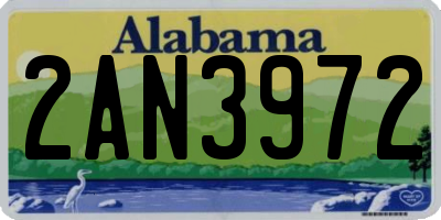 AL license plate 2AN3972