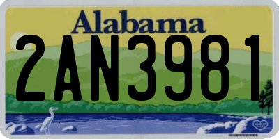 AL license plate 2AN3981