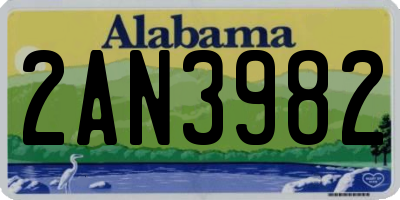 AL license plate 2AN3982