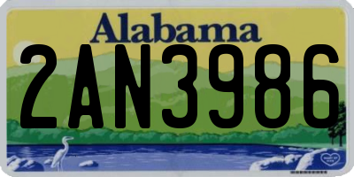 AL license plate 2AN3986