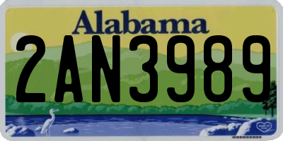 AL license plate 2AN3989
