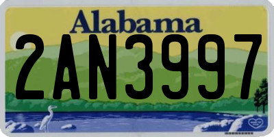 AL license plate 2AN3997