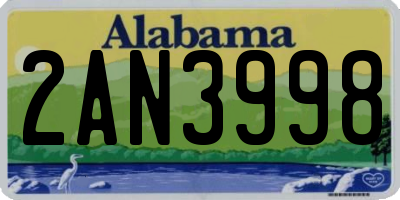 AL license plate 2AN3998