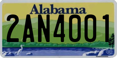 AL license plate 2AN4001