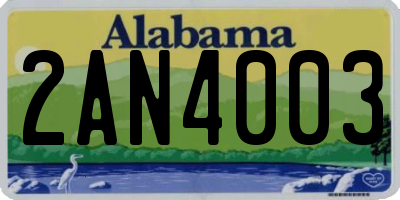 AL license plate 2AN4003