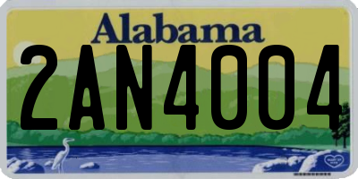 AL license plate 2AN4004